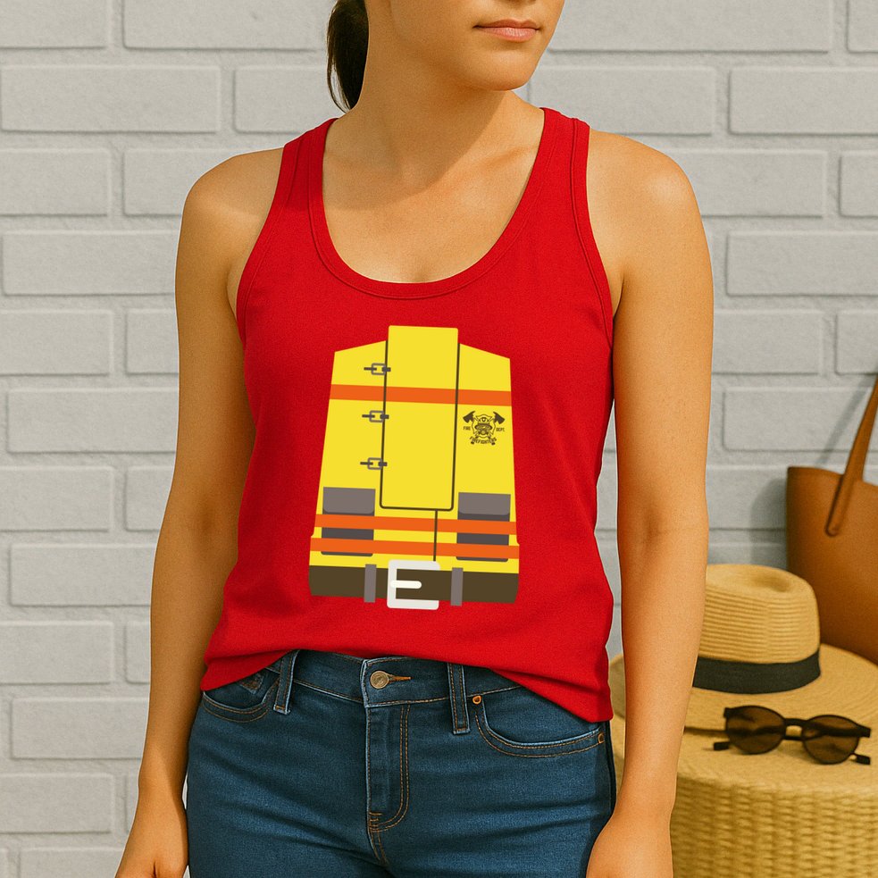 Fireman Uniform Costume Womens Tank Top