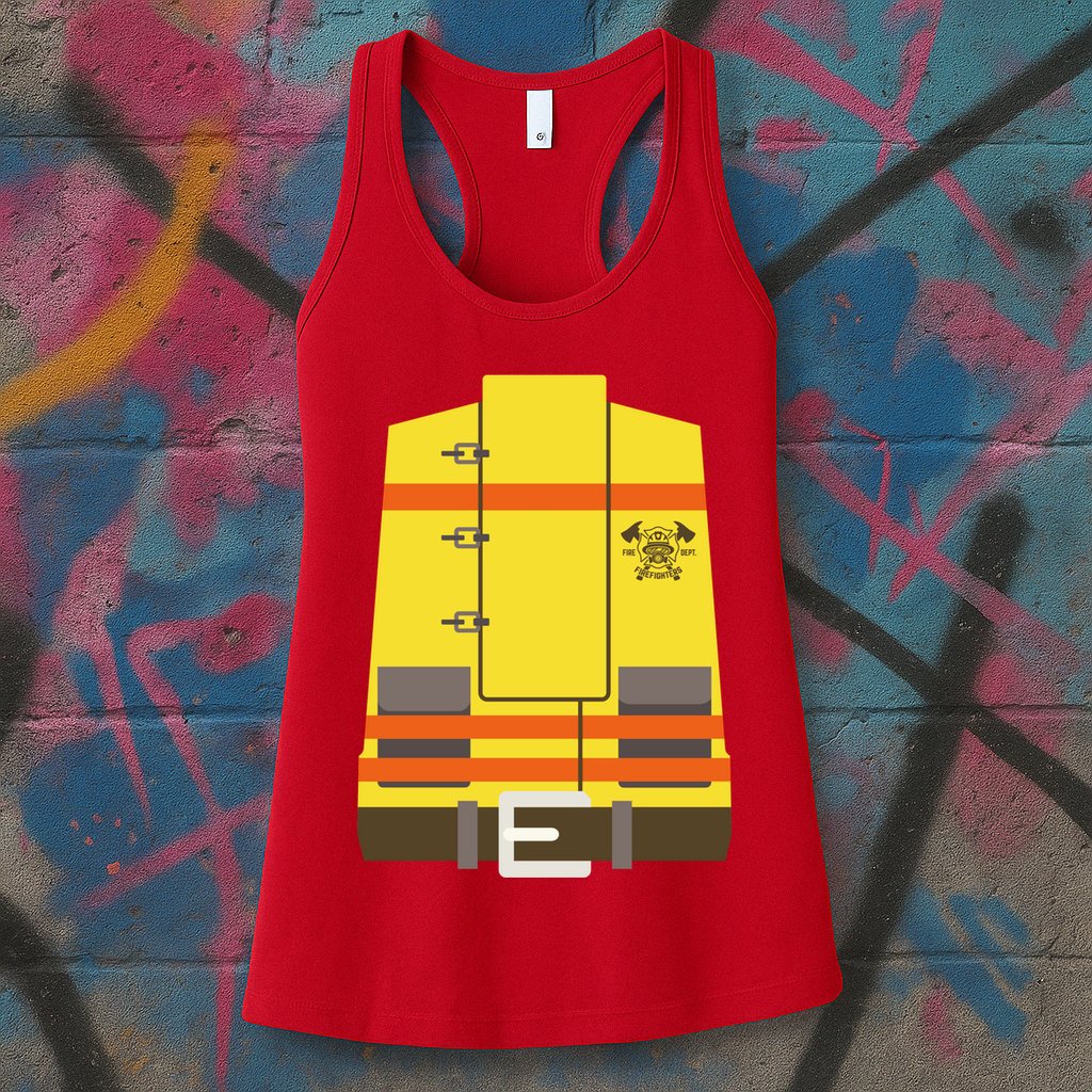 Fireman Uniform Costume Womens Tank Top