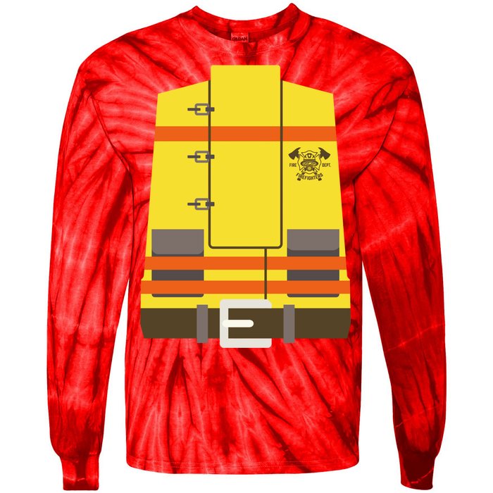 Fireman Uniform Costume Tie-Dye Long Sleeve Shirt