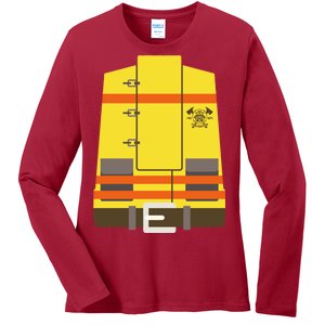 Fireman Uniform Costume Ladies Long Sleeve Shirt