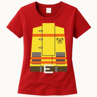 Fireman Uniform Costume Womens T-Shirt