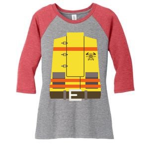 Fireman Uniform Costume Women's Tri-Blend 3/4-Sleeve Raglan Shirt