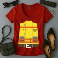 Fireman Uniform Costume Women's V-Neck T-Shirt