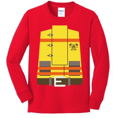 Fireman Uniform Costume Kids Long Sleeve Shirt