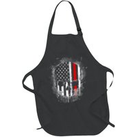 Firemen Red Line Flag Skull Apron