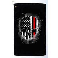 Firemen Red Line Flag Skull Golf Towel