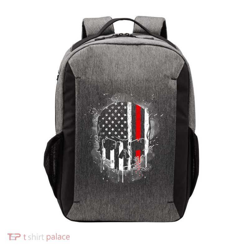 Firemen Red Line Flag Skull Vector Backpack