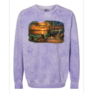 Fireside Scene Colorblast Crewneck Sweatshirt