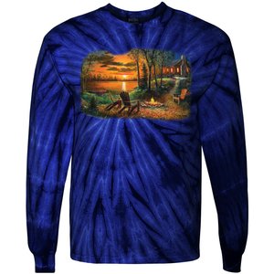 Fireside Scene Tie-Dye Long Sleeve Shirt