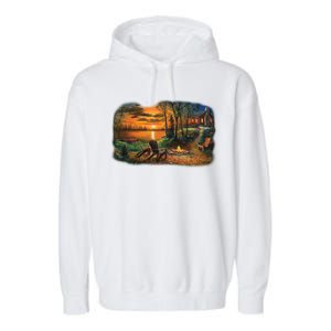 Fireside Scene Garment-Dyed Fleece Hoodie