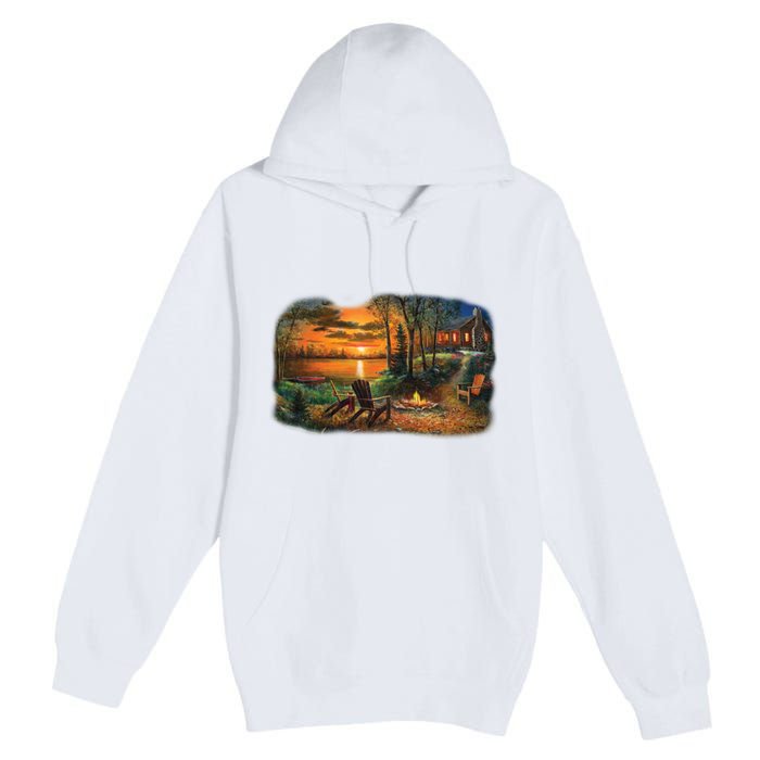 Fireside Scene Premium Pullover Hoodie