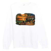 Fireside Scene Premium Crewneck Sweatshirt