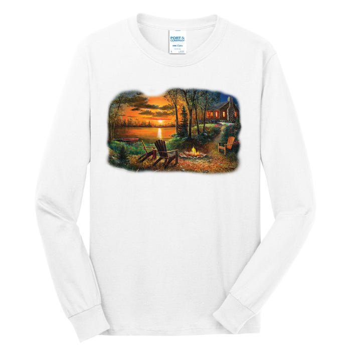 Fireside Scene Tall Long Sleeve T-Shirt