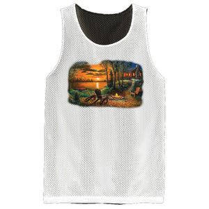 Fireside Scene Mesh Reversible Basketball Jersey Tank