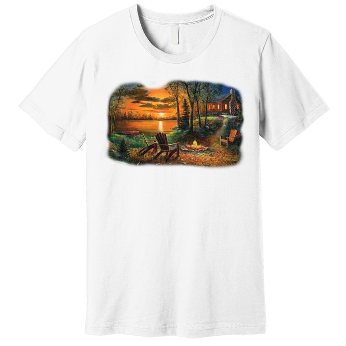 Fireside Scene Premium T-Shirt