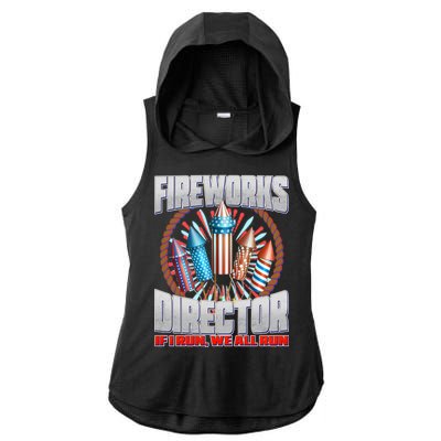 Fireworks Director If I Run, We All Run Ladies PosiCharge Tri-Blend Wicking Draft Hoodie Tank