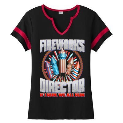 Fireworks Director If I Run, We All Run Ladies Halftime Notch Neck Tee