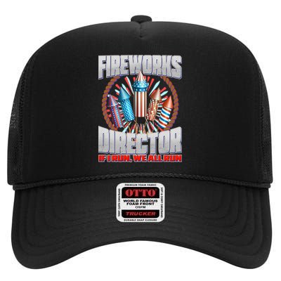 Fireworks Director If I Run, We All Run High Crown Mesh Back Trucker Hat