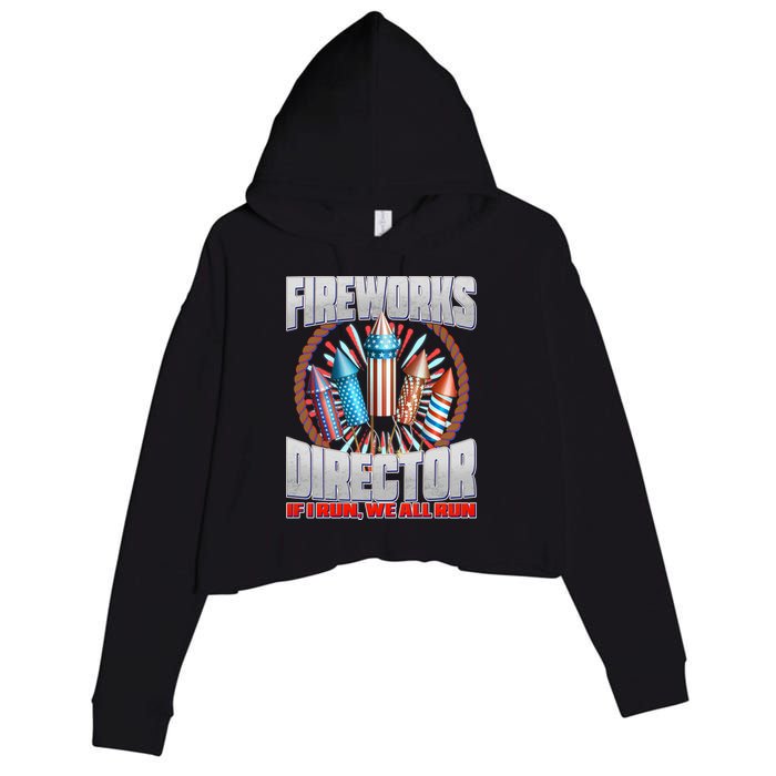 Fireworks Director If I Run, We All Run Crop Fleece Hoodie