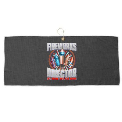 Fireworks Director If I Run, We All Run Large Microfiber Waffle Golf Towel