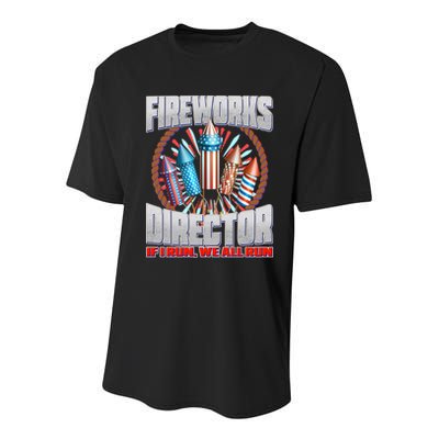 Fireworks Director If I Run, We All Run Youth Performance Sprint T-Shirt