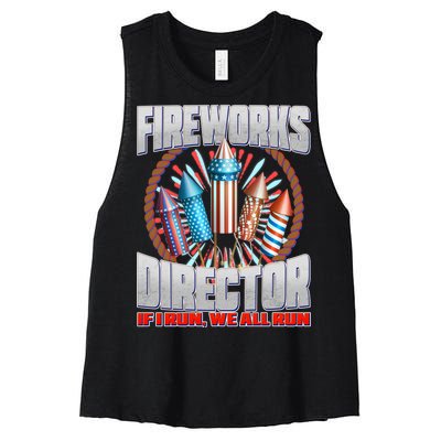 Fireworks Director If I Run, We All Run Women's Racerback Cropped Tank