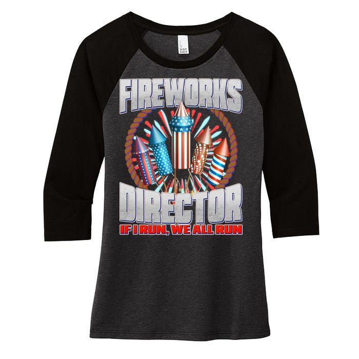 Fireworks Director If I Run, We All Run Women's Tri-Blend 3/4-Sleeve Raglan Shirt