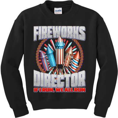 Fireworks Director If I Run, We All Run Kids Sweatshirt