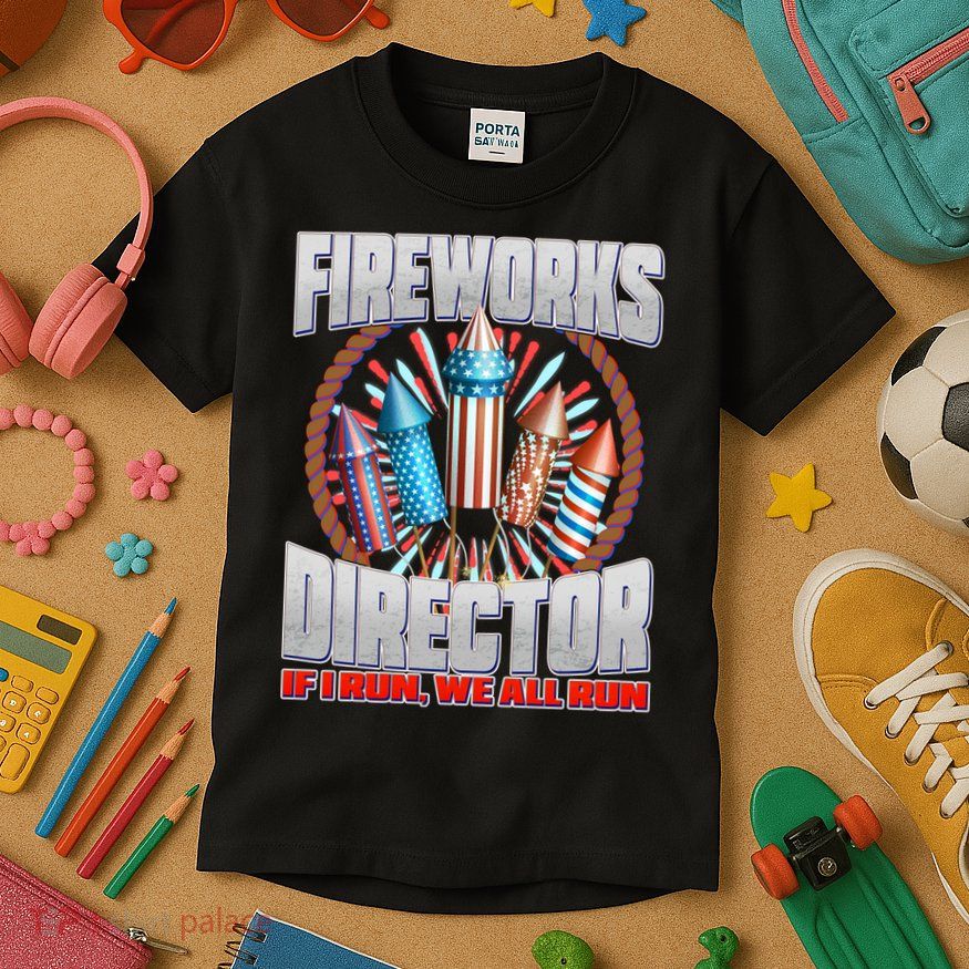 Fireworks Director If I Run, We All Run Kids T-Shirt