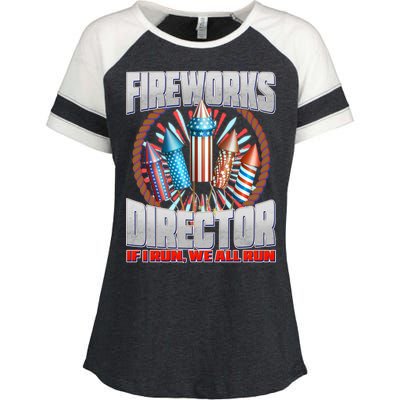 Fireworks Director If I Run, We All Run Enza Ladies Jersey Colorblock Tee