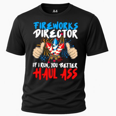 Fireworks Director If I Run You Better Haul Ass Cooling Performance Crew T-Shirt