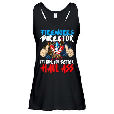 Fireworks Director If I Run You Better Haul Ass Ladies Essential Flowy Tank
