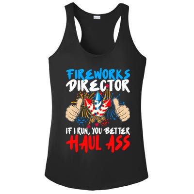 Fireworks Director If I Run You Better Haul Ass Ladies PosiCharge Competitor Racerback Tank