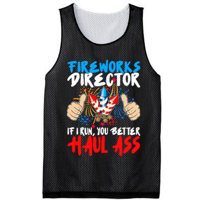 Fireworks Director If I Run You Better Haul Ass Mesh Reversible Basketball Jersey Tank