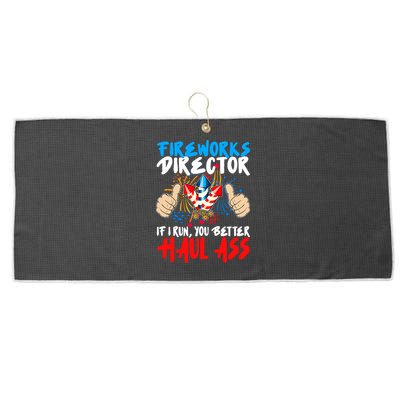 Fireworks Director If I Run You Better Haul Ass Large Microfiber Waffle Golf Towel