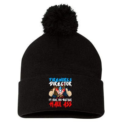 Fireworks Director If I Run You Better Haul Ass Pom Pom 12in Knit Beanie