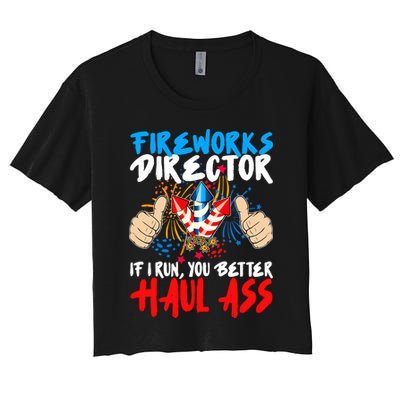 Fireworks Director If I Run You Better Haul Ass Crop Top