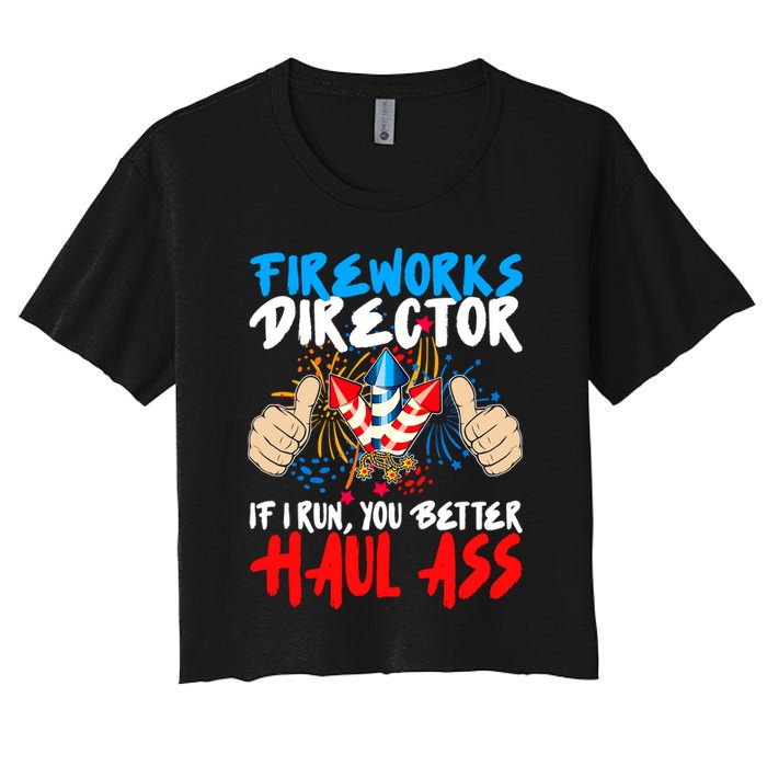 Fireworks Director If I Run You Better Haul Ass Crop Top