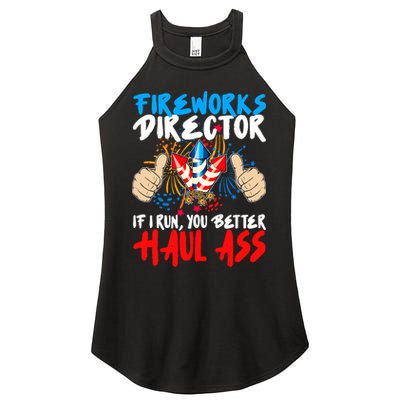 Fireworks Director If I Run You Better Haul Ass Women's Perfect Tri Rocker Tank