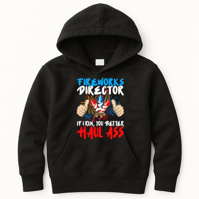Fireworks Director If I Run You Better Haul Ass Kids Hoodie
