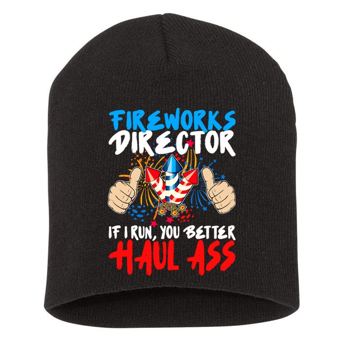 Fireworks Director If I Run You Better Haul Ass Short Acrylic Beanie