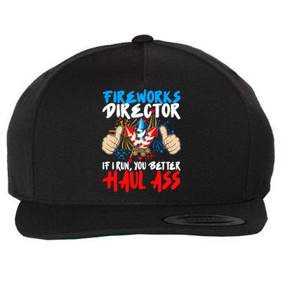 Fireworks Director If I Run You Better Haul Ass Wool Snapback Cap