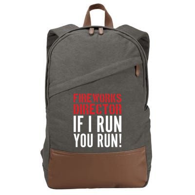 Fireworks Director If I Run You Run Cotton Canvas Backpack