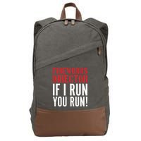 Fireworks Director If I Run You Run Cotton Canvas Backpack