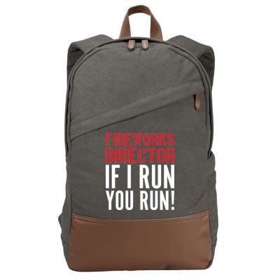 Fireworks Director If I Run You Run Cotton Canvas Backpack