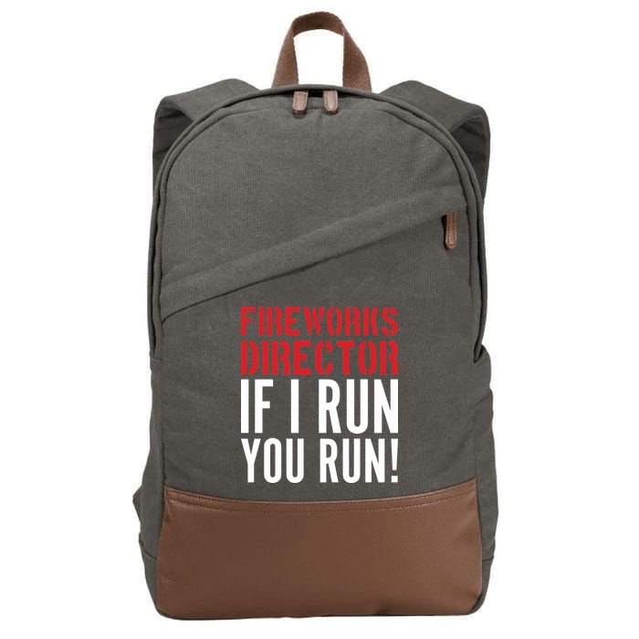 Fireworks Director If I Run You Run Cotton Canvas Backpack