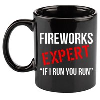 Fireworks Expert If I Run You Run Funny 4th of July 11oz C Handle Ceramic Mug