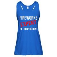 Fireworks Expert If I Run You Run Funny 4th of July Ladies Essential Flowy Tank