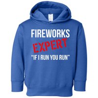 Fireworks Expert If I Run You Run Funny 4th of July Toddler Hoodie