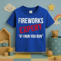 Fireworks Expert If I Run You Run Funny 4th of July Toddler T-Shirt